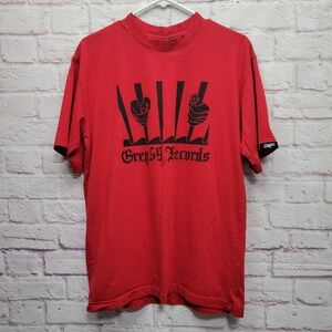 G59 Records Grey 59 Red Graphic Shirt Mens M Short Sleeve Concert Streetwear Tee